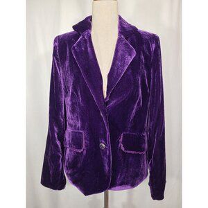 Notations Long Sleeves Womens Blazer Electric Purple Size XS